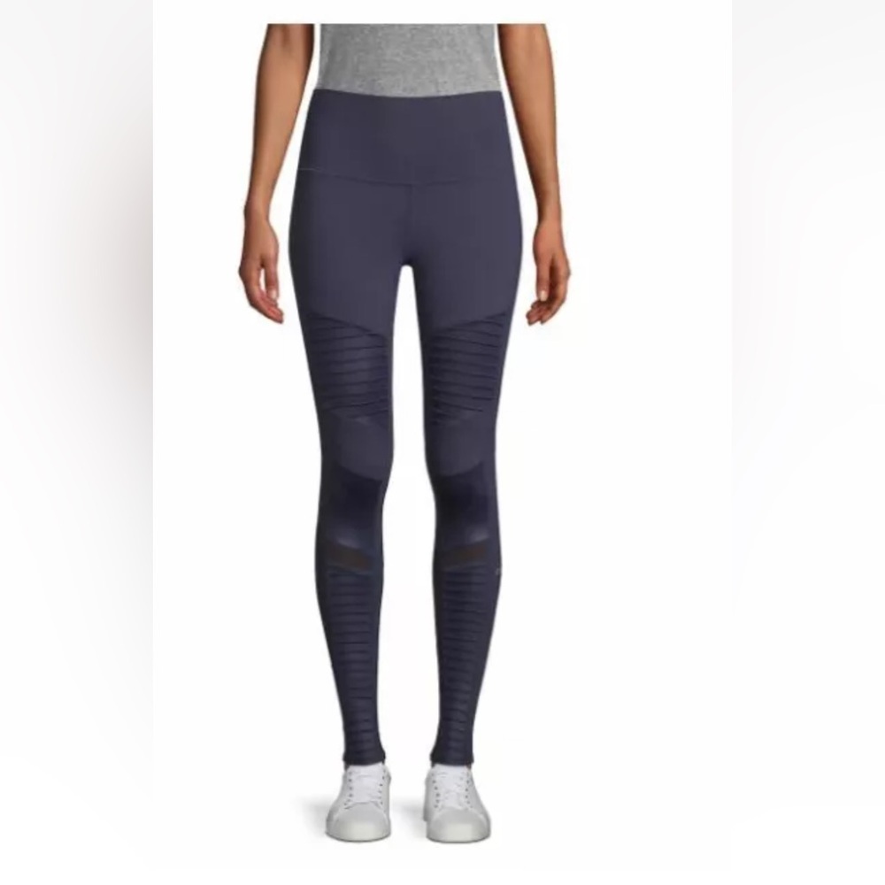 ALO YOGA Moto Mesh Leggings Navy Blue size Small